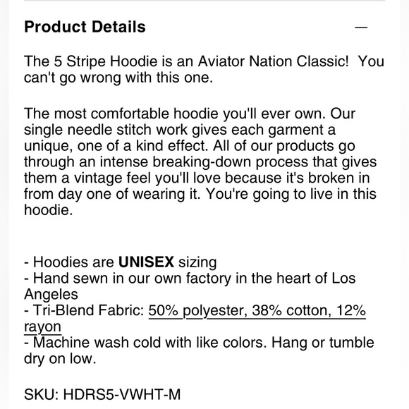 Aviator Nation 5 Stripe Zipper Hoodie size Medium - Picture 4 of 9